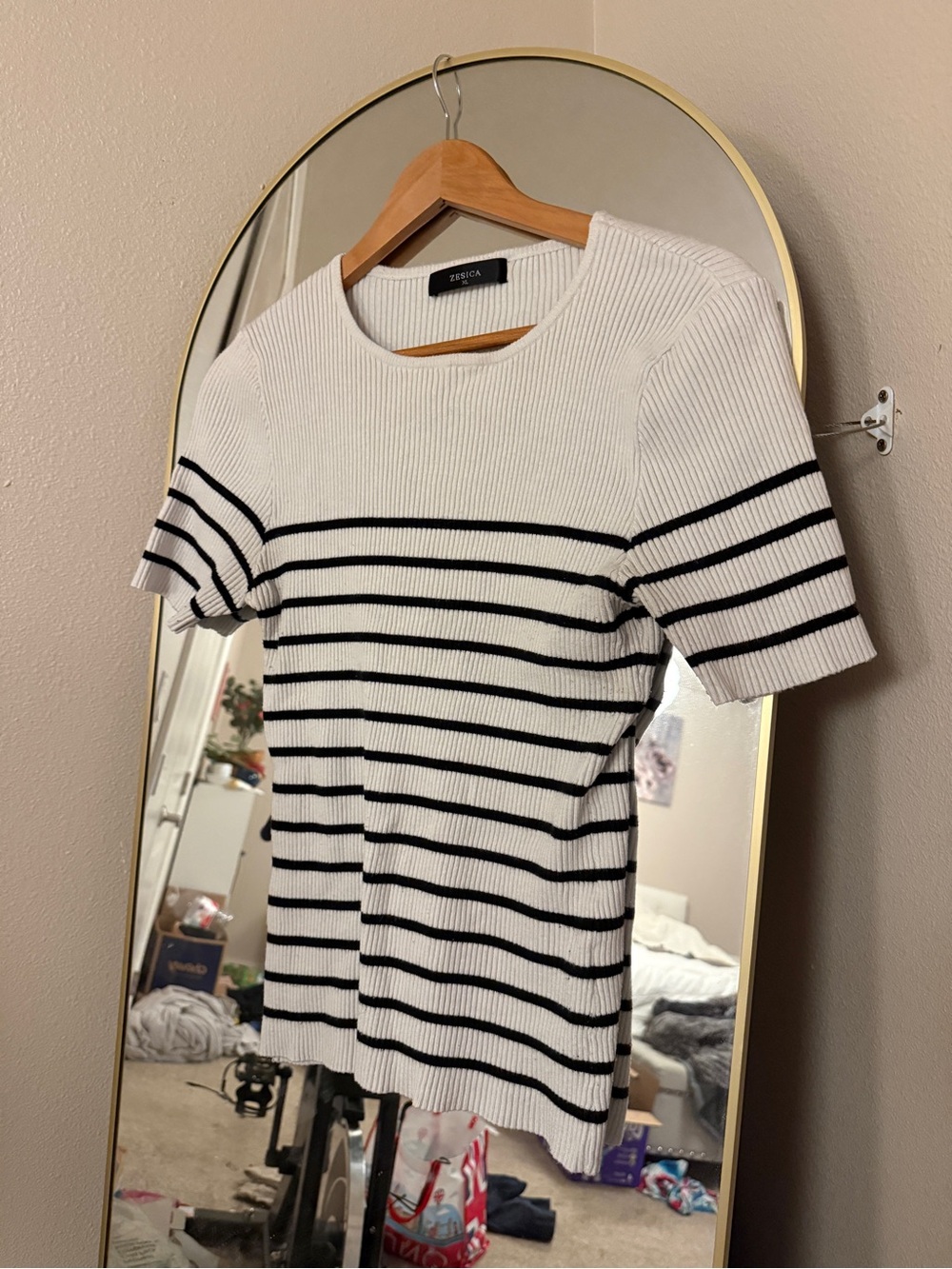 Ribbed Short-Sleeve Top